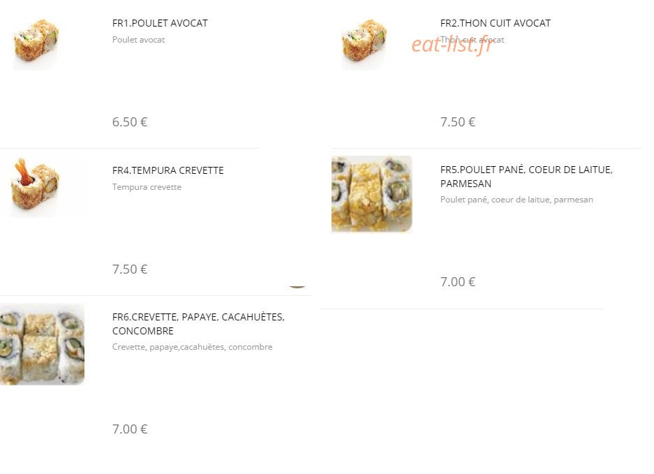 Dao Sushi — carte page 9