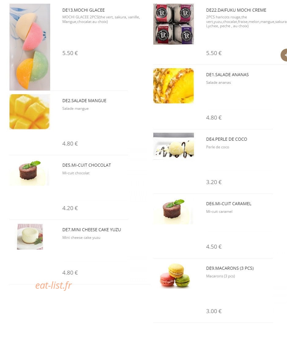 Dao Sushi — carte page 14