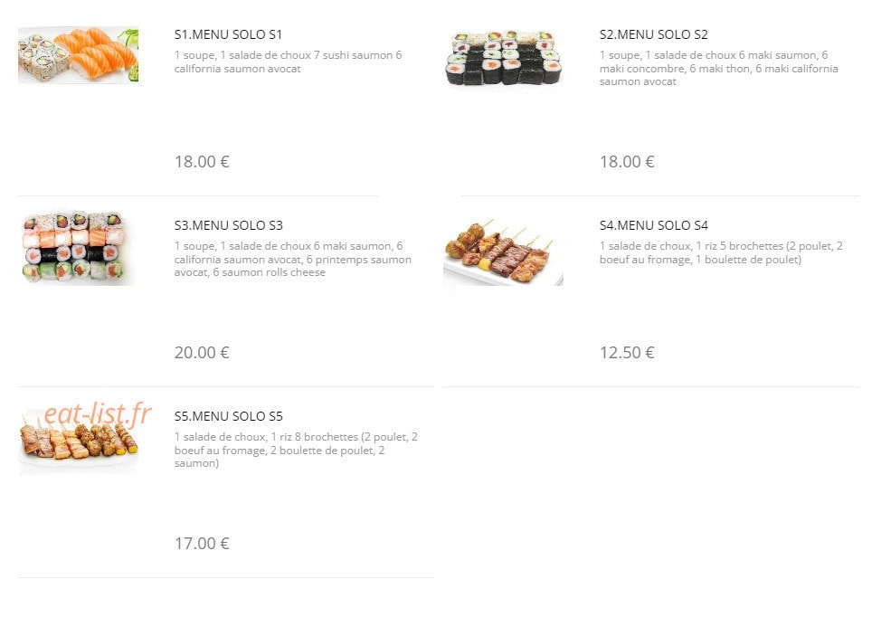 Dao Sushi — carte page 12