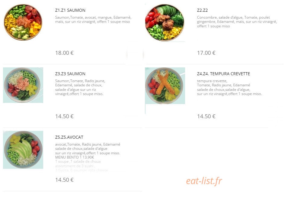 Dao Sushi — carte page 2