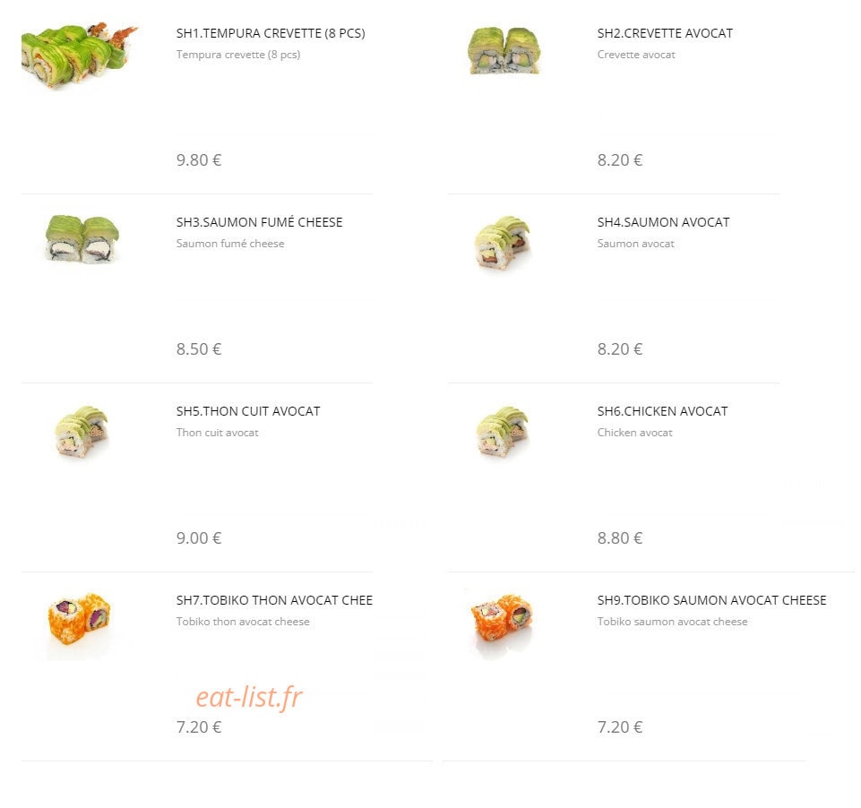 Dao Sushi — carte page 5