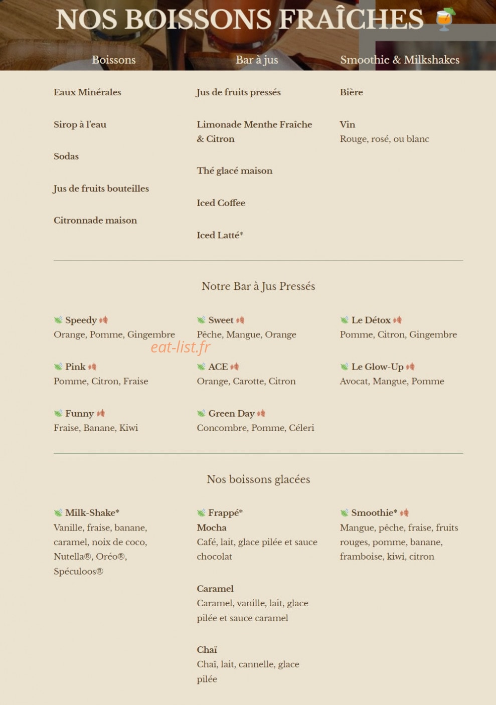 Green Bagel Café — carte page 6