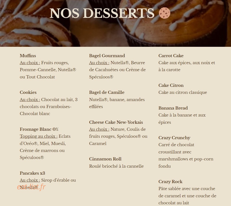 Green Bagel Café — carte page 3