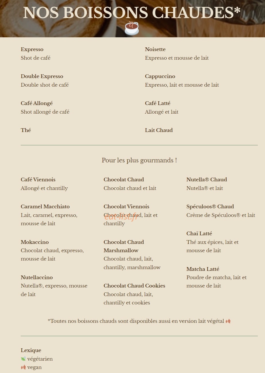Green Bagel Café — carte page 7