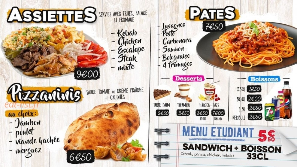 King Pizza — carte page 3