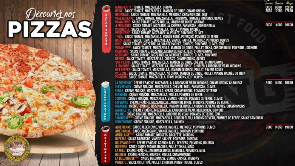 King Pizza — carte page 5