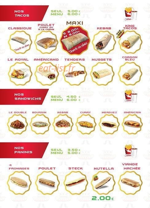 King Tacos 88 — carte page 2