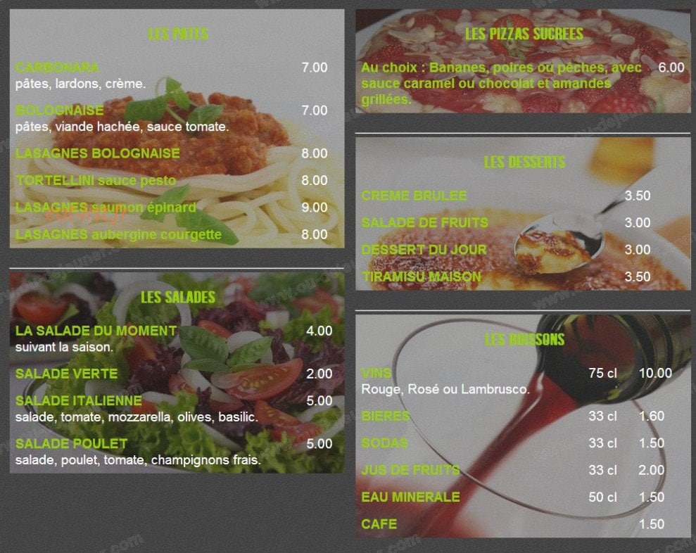 L'Atelier Pizza — carte page 3
