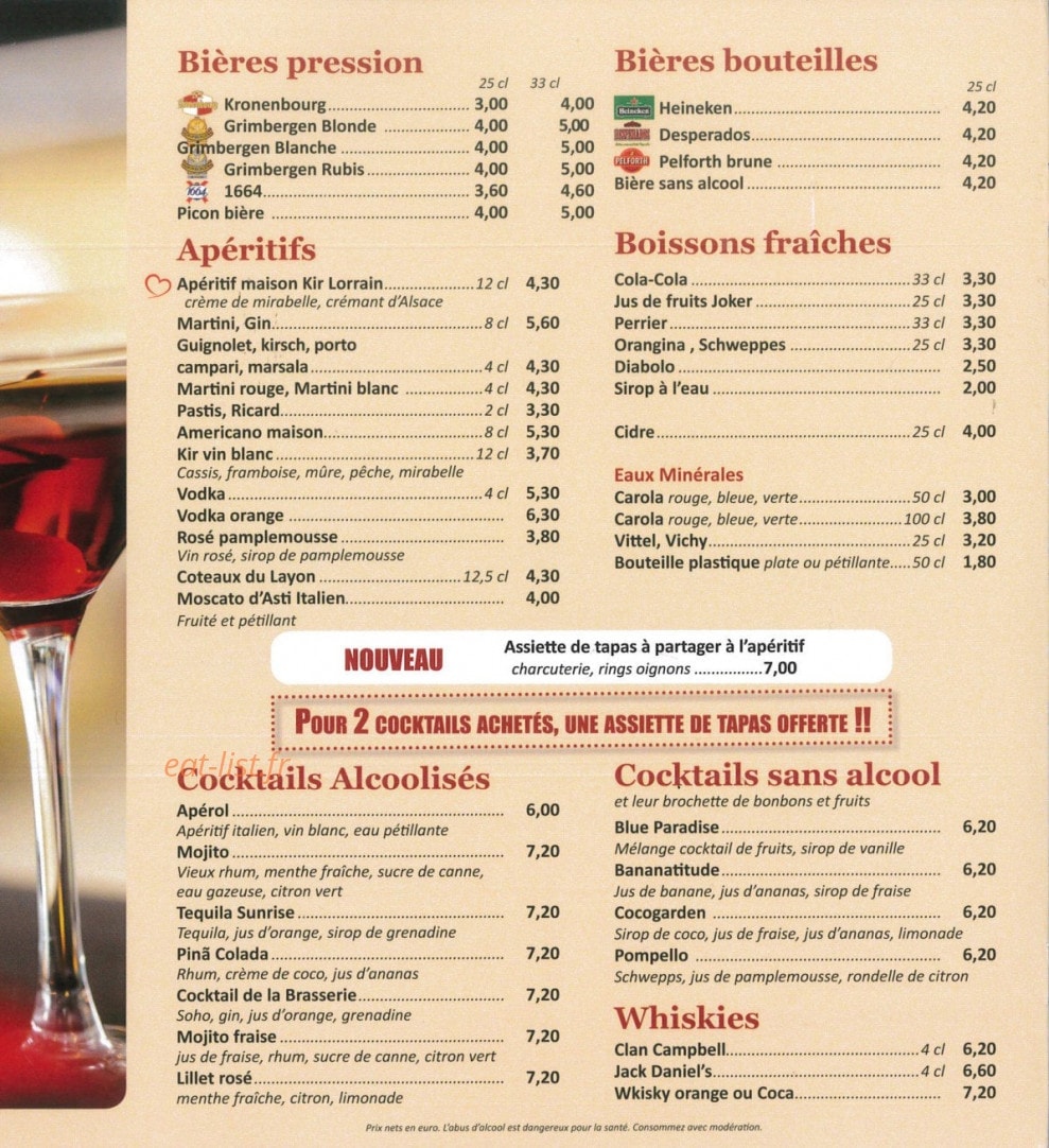 La Brasserie De Jeuxey — carte page 2