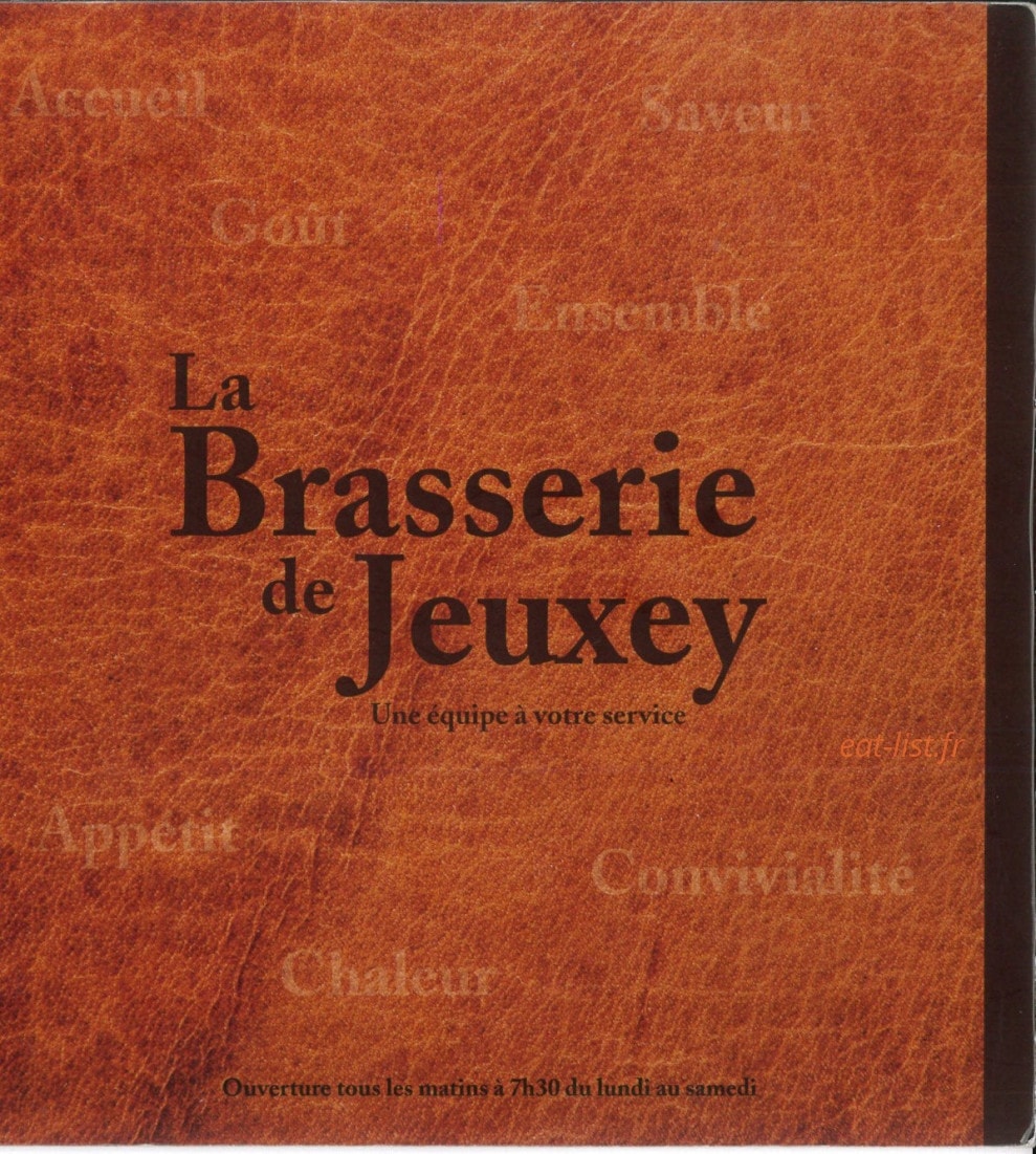 La Brasserie De Jeuxey — carte page 1