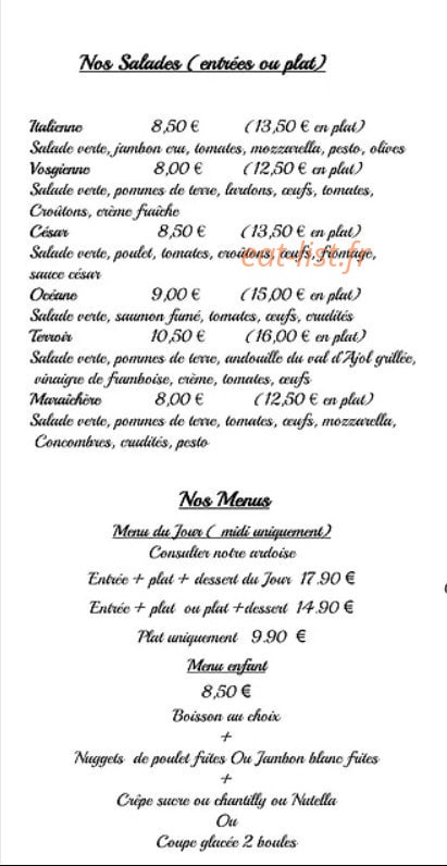 Le Chalet des Delices — carte page 2