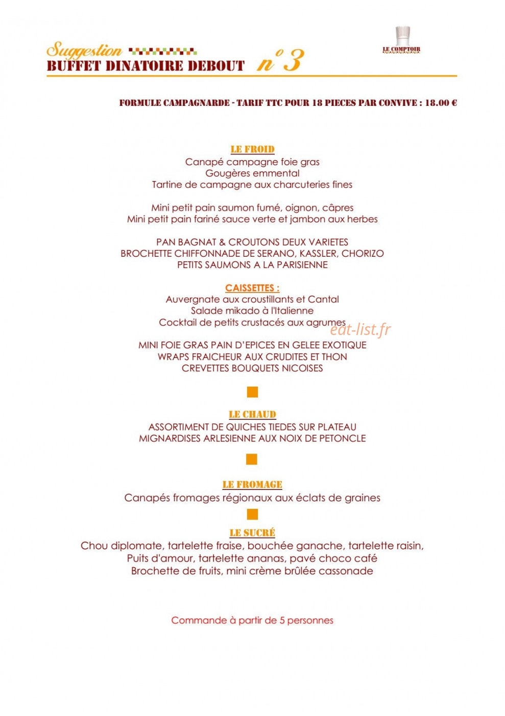 Le Comptoir — carte page 14
