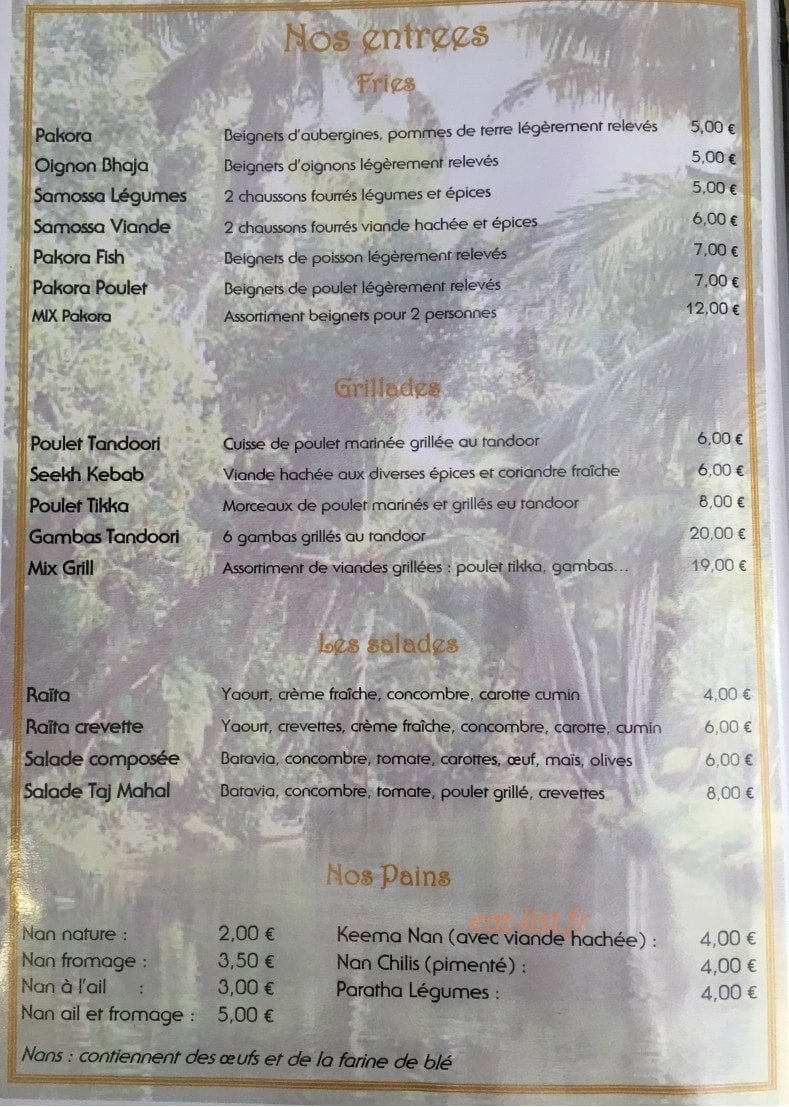 Le Royal Madras — carte page 4