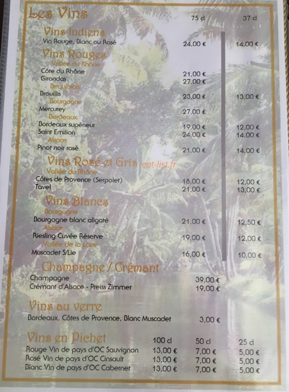 Le Royal Madras — carte page 7
