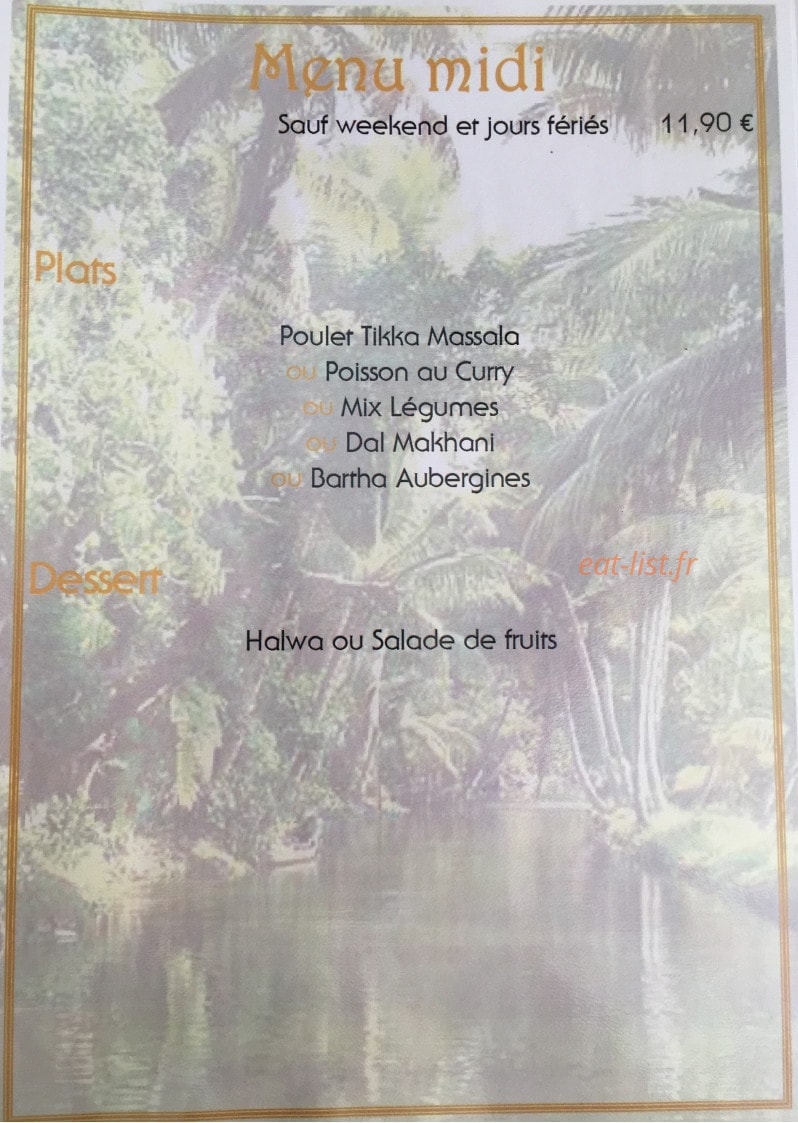 Le Royal Madras — carte page 1