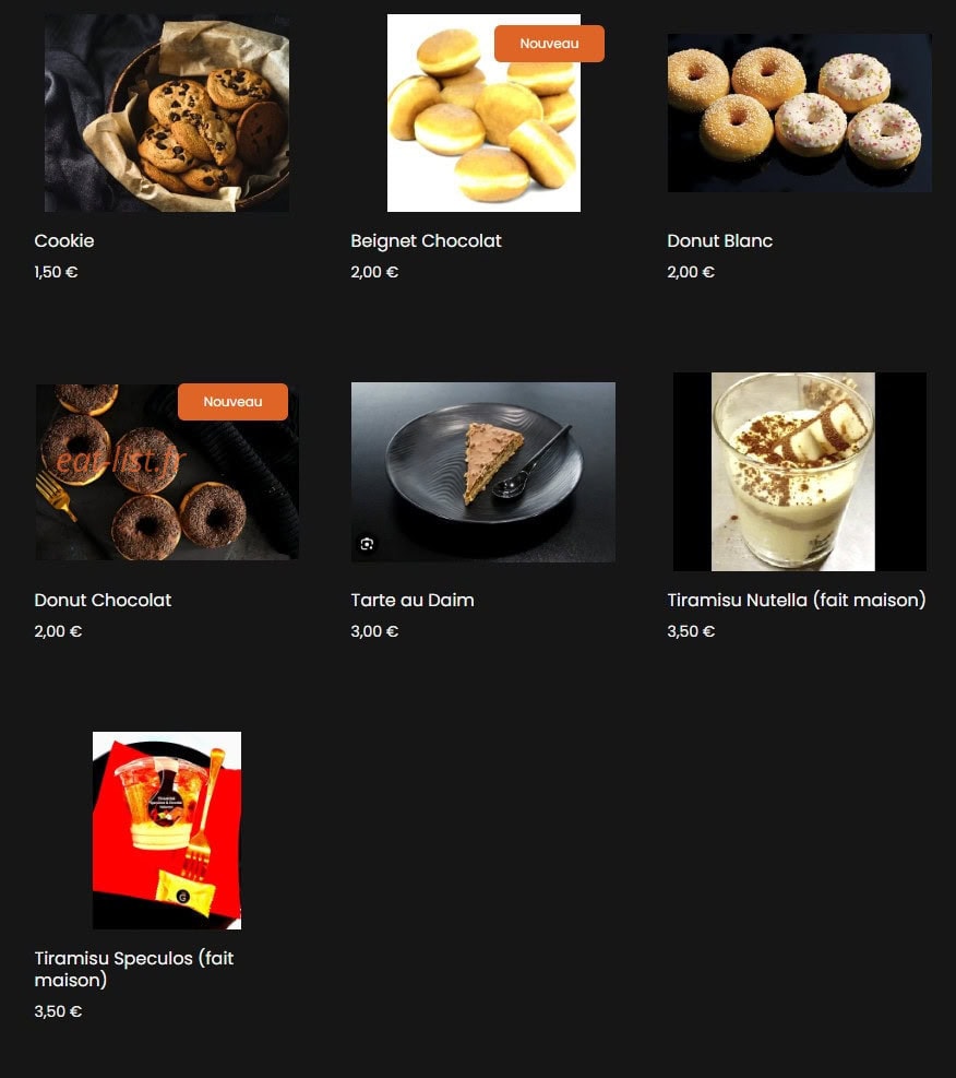 RN FOOD — carte page 14