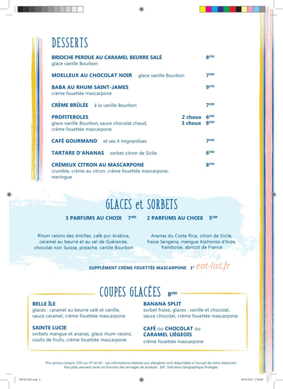 La Criée — carte page 6