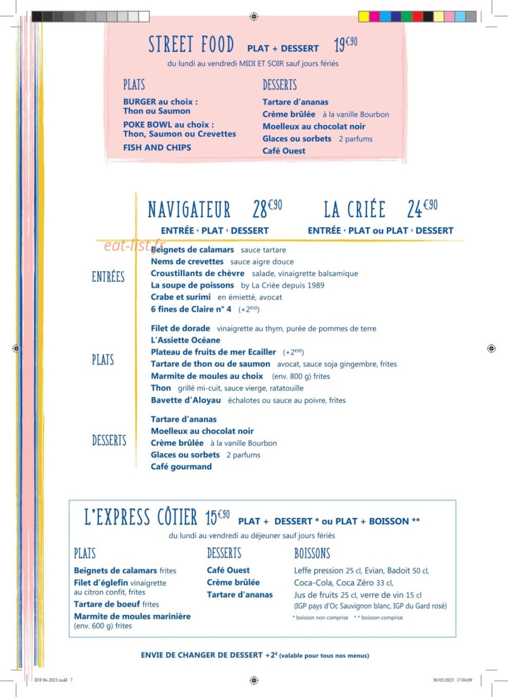 La Criée — carte page 5