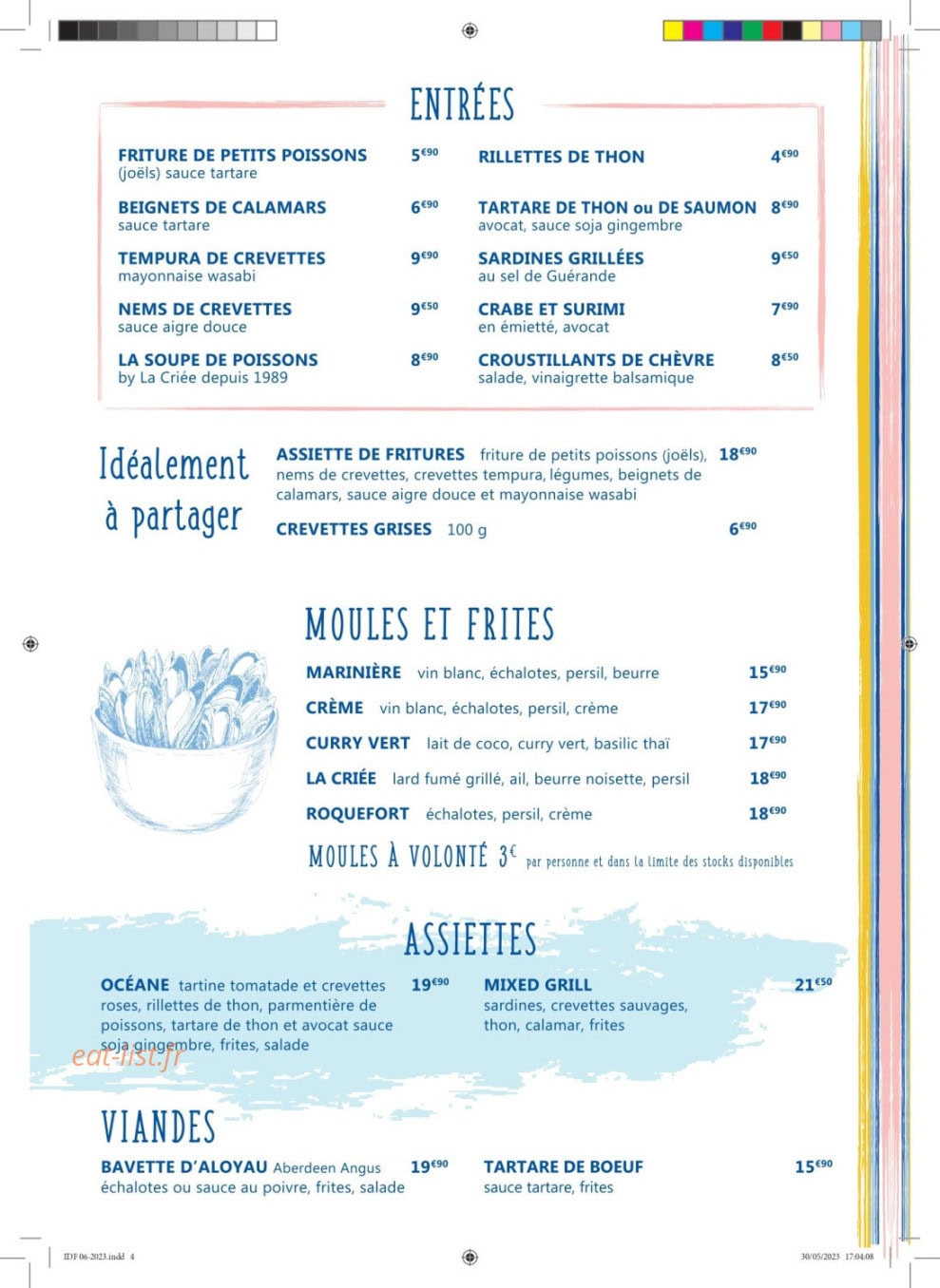 La Criée — carte page 1