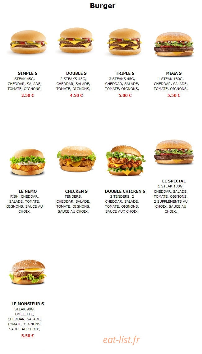 Chez Mr. S — carte page 3