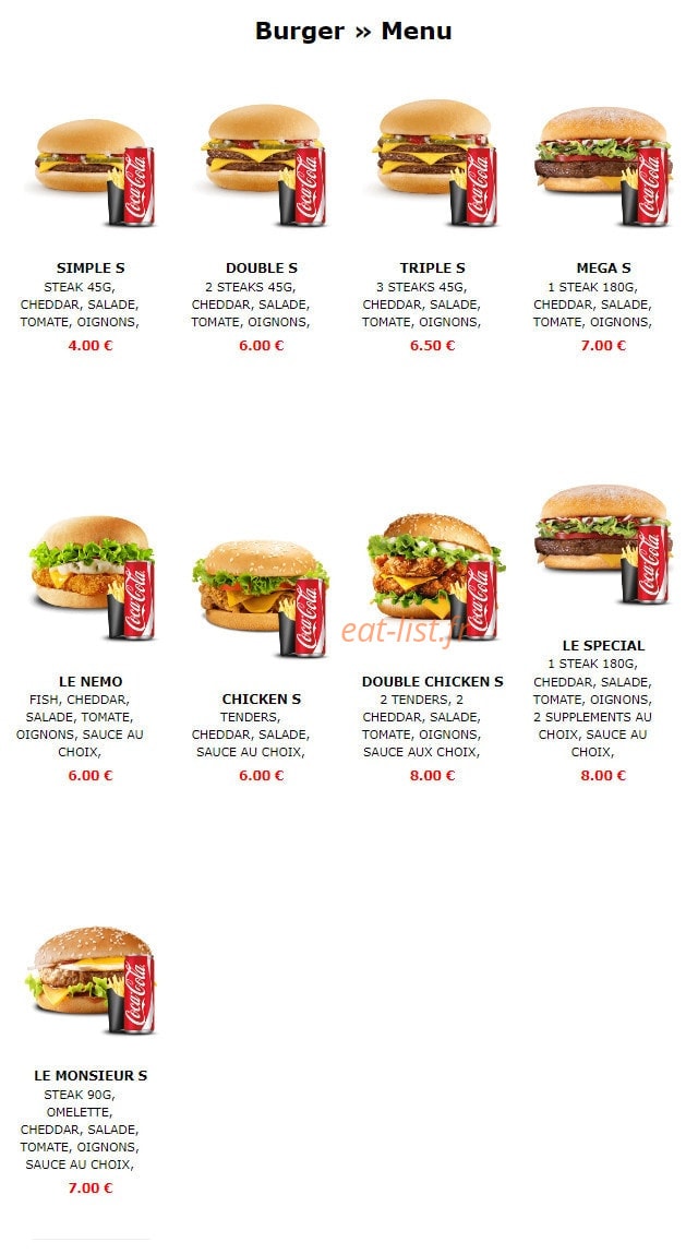 Chez Mr. S — carte page 4