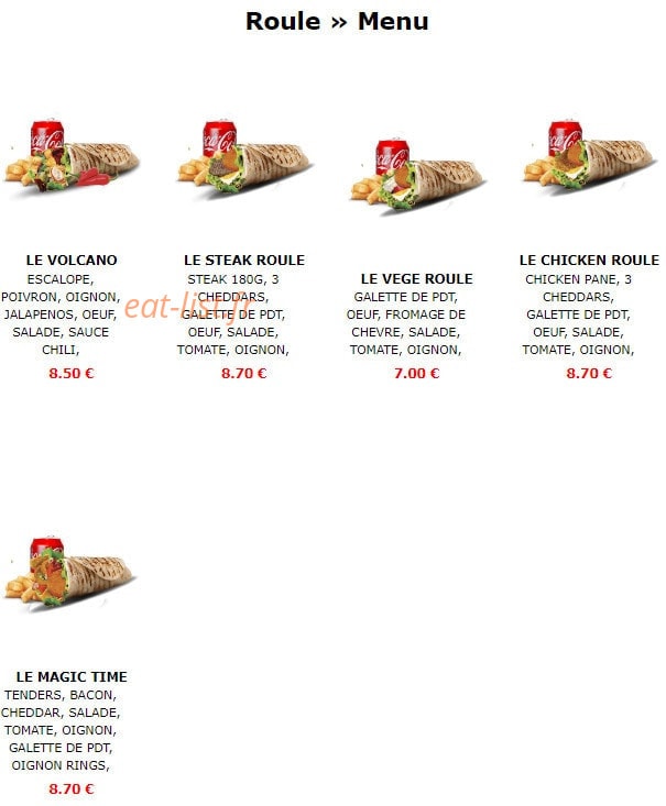 Food Time — carte page 8