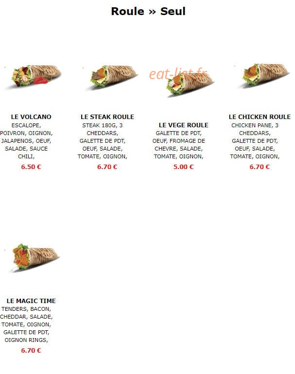 Food Time — carte page 7