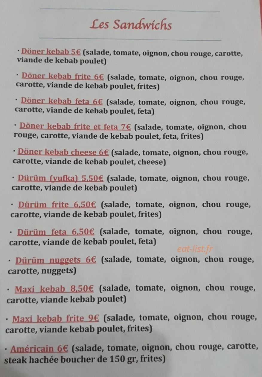 Restaurant le M — carte page 2