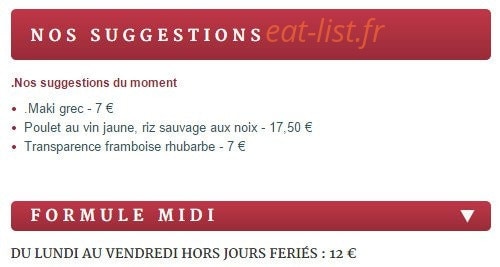 Restaurant Saint Martin — carte page 2