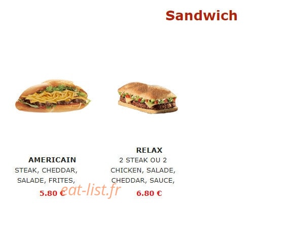 Urban Food — carte page 5