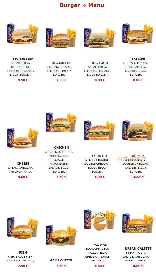 Urban Food — carte page 4
