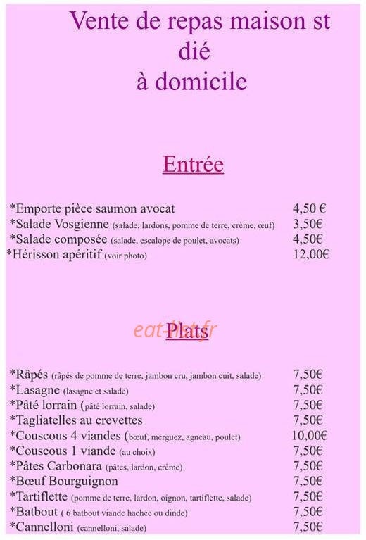 Ventes De Repas Maison — carte page 1