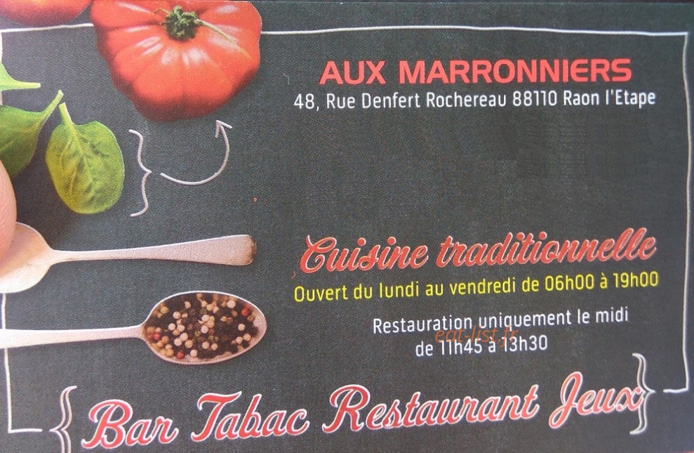Aux Marroniers — carte page 1