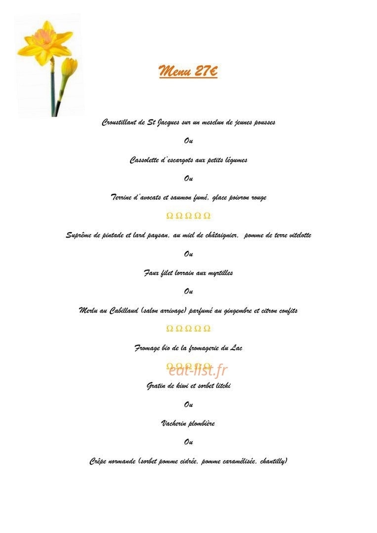 Restaurant le bouche à oreille — carte page 1