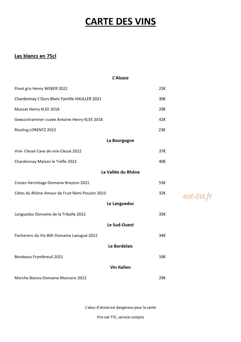 Les Ménestrels — carte page 10