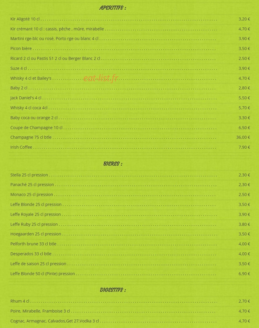 La Brasserie — carte page 4