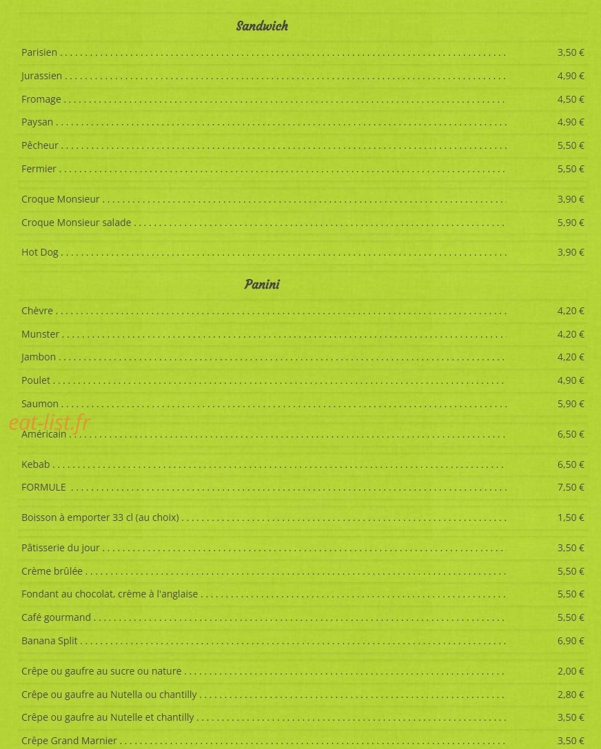 La Brasserie — carte page 3