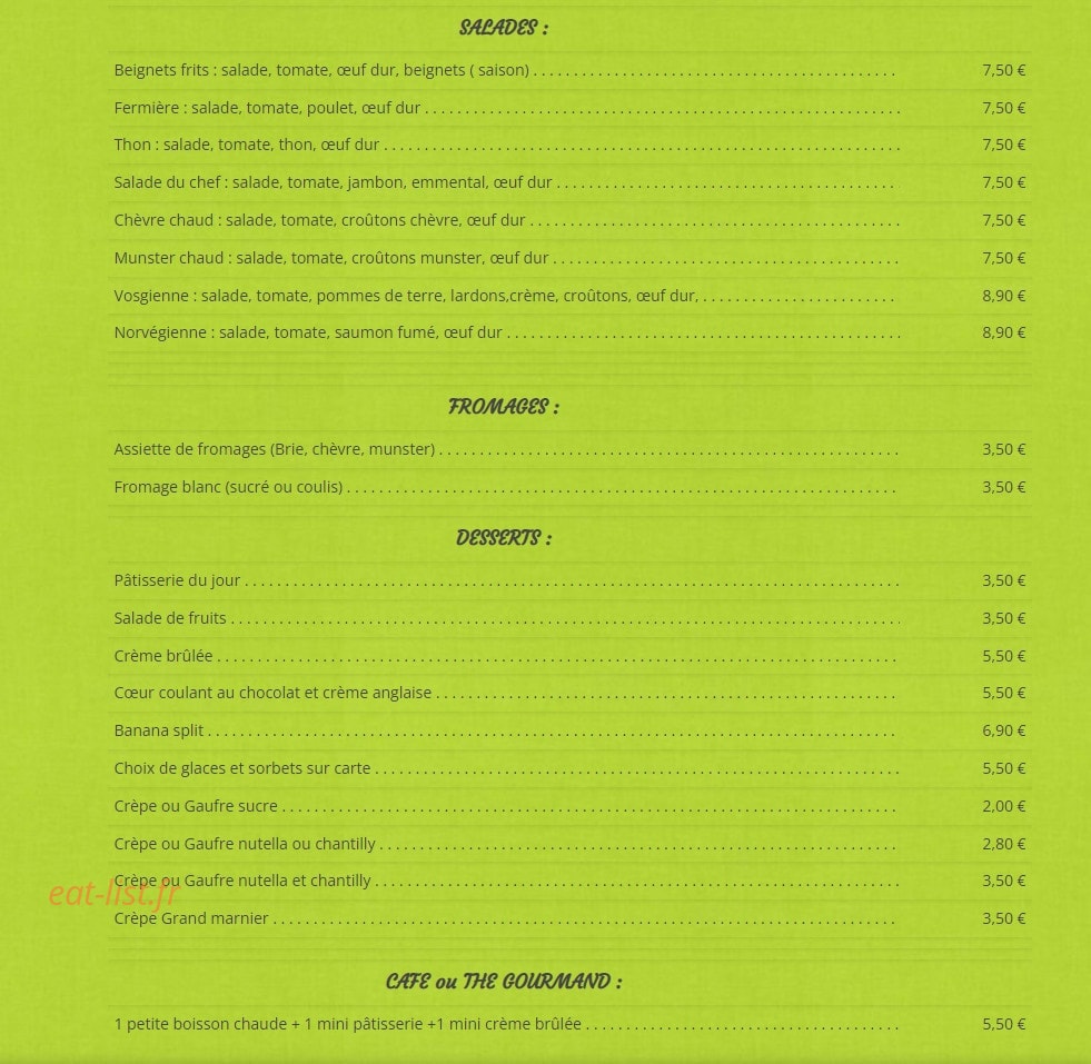La Brasserie — carte page 2