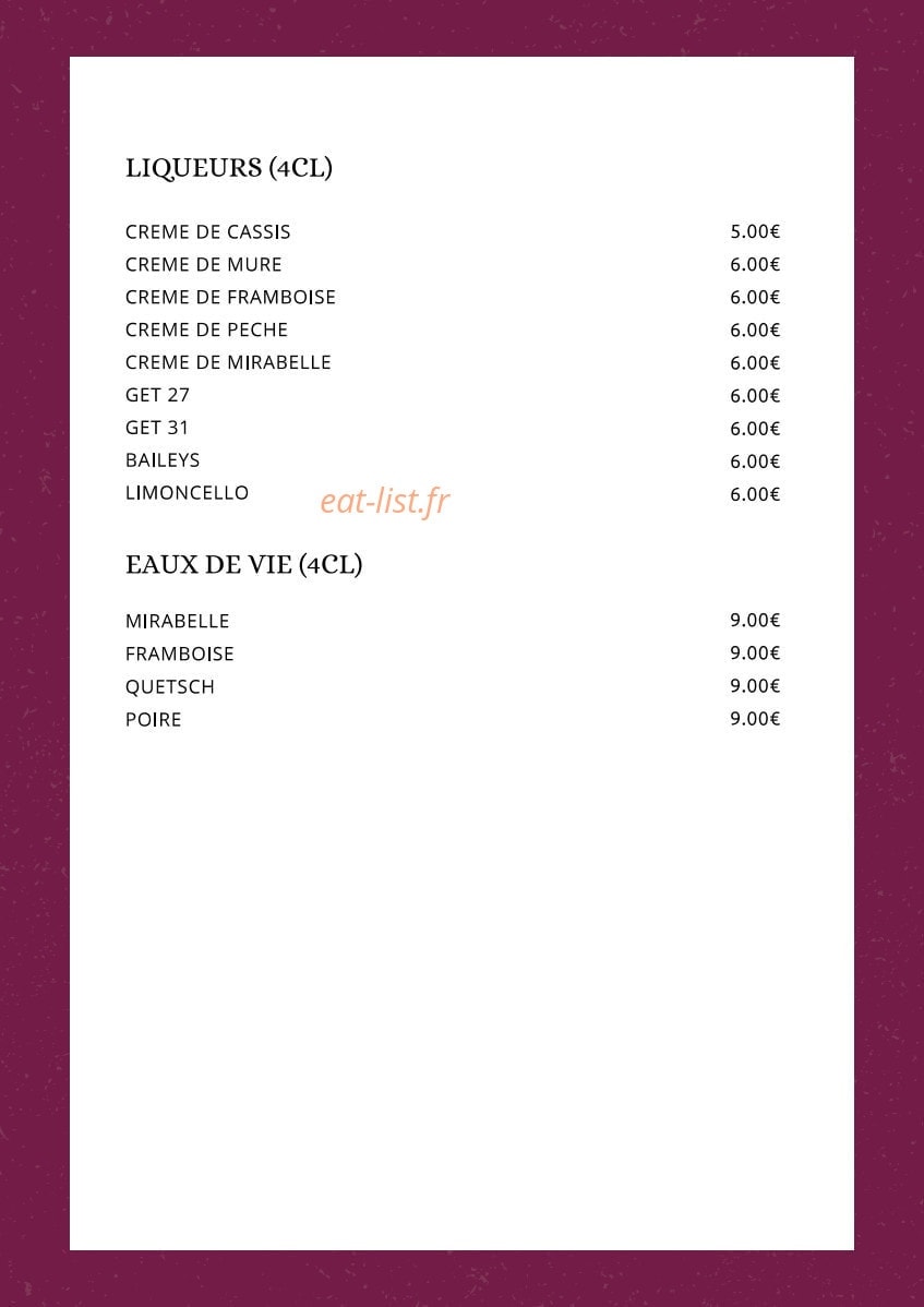 L'Or en Bar — carte page 18