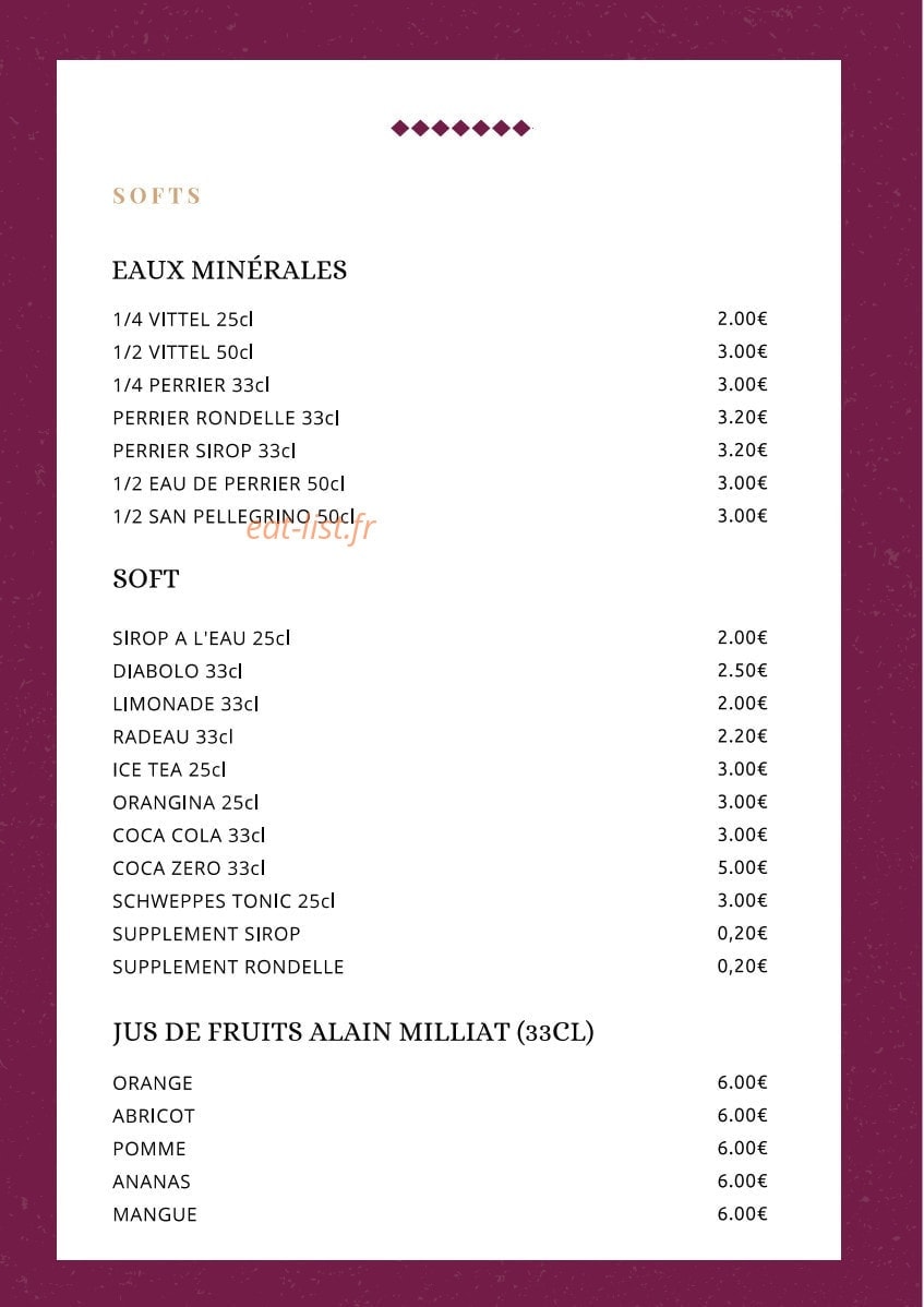 L'Or en Bar — carte page 13