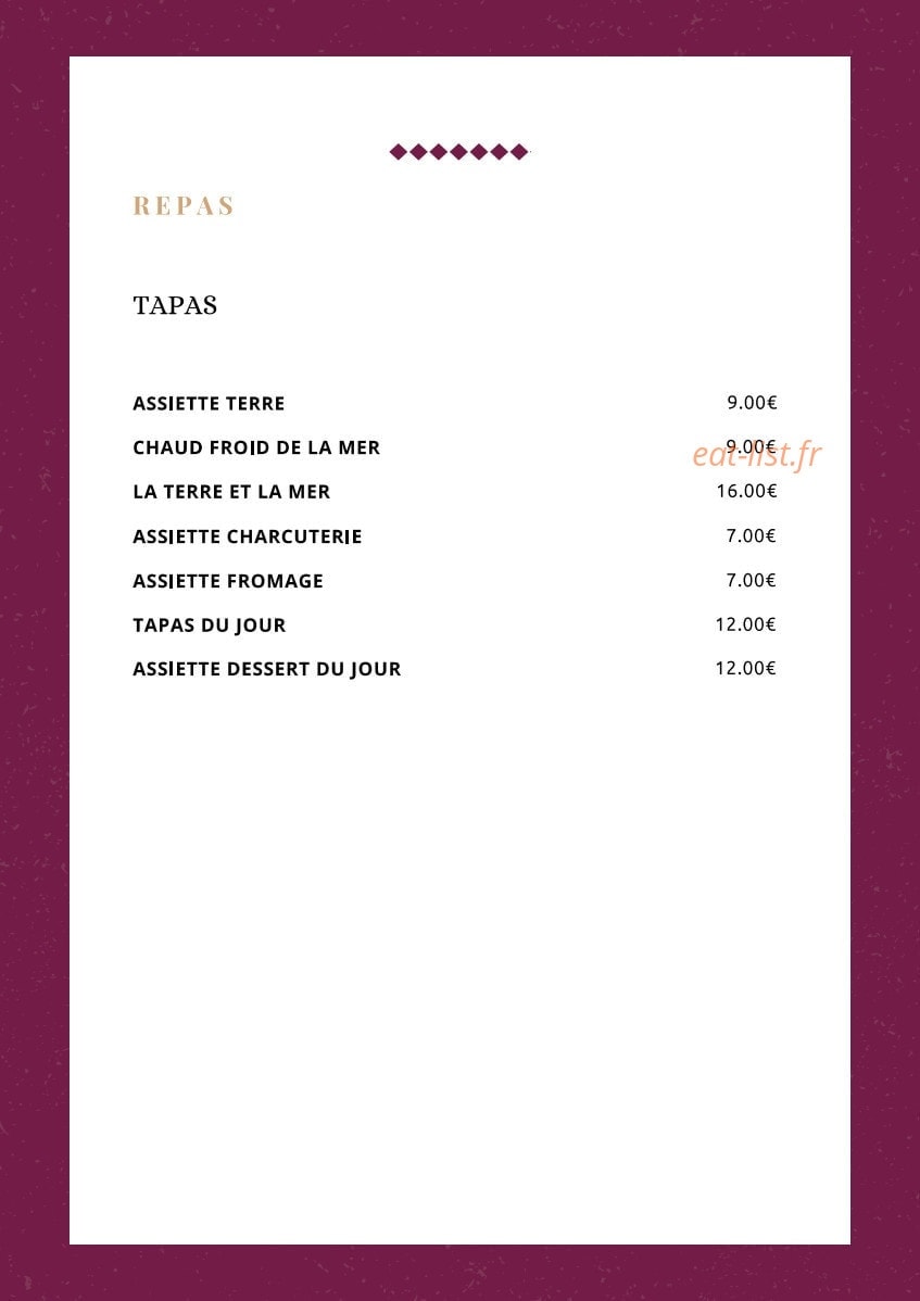 L'Or en Bar — carte page 2