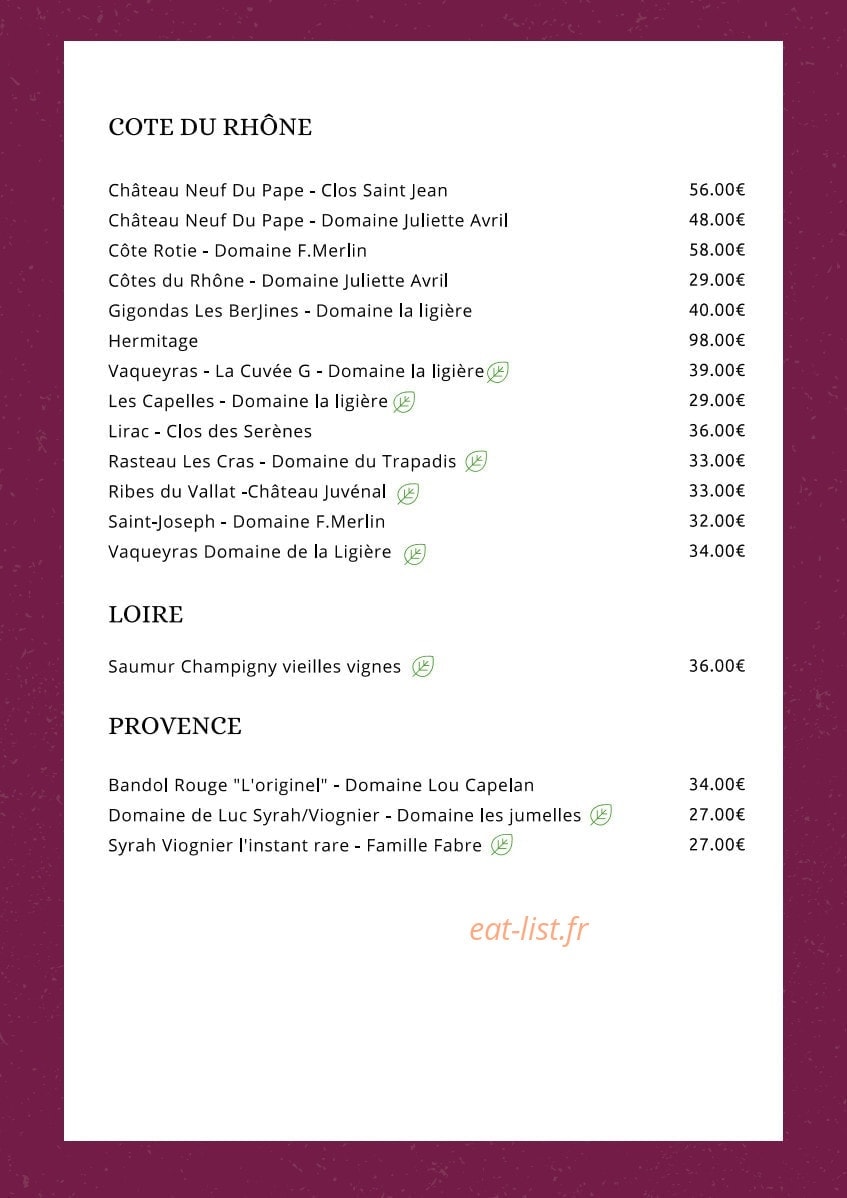 L'Or en Bar — carte page 10