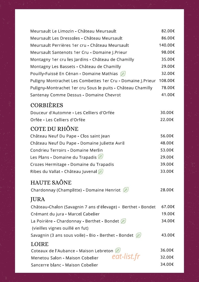 L'Or en Bar — carte page 7