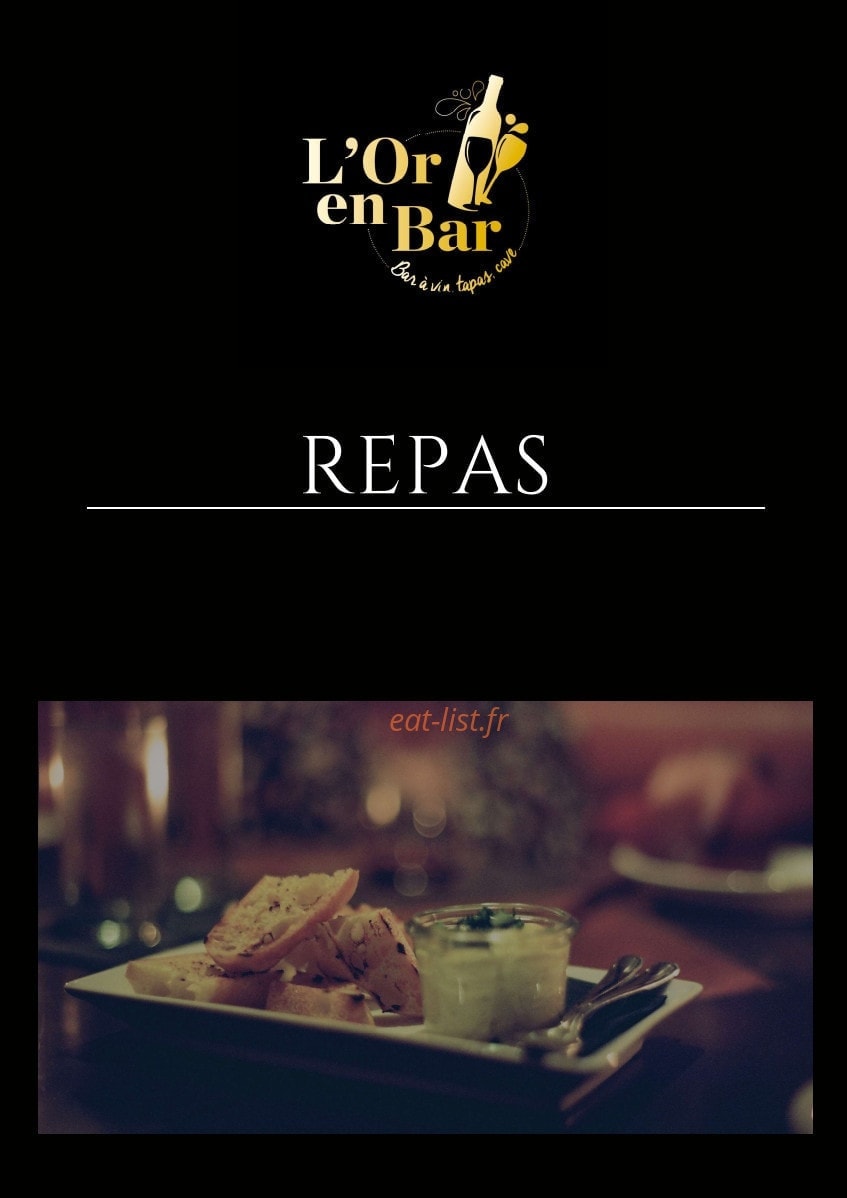 L'Or en Bar — carte page 1