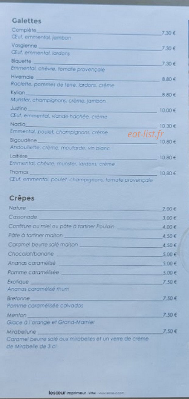 La Crêpe e-Claire — carte page 2