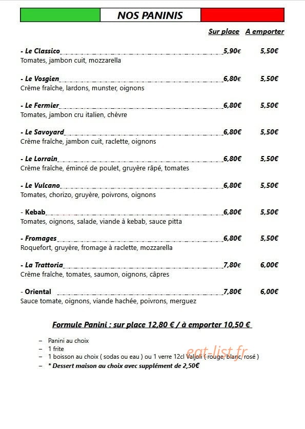 La Trattoria — carte page 5