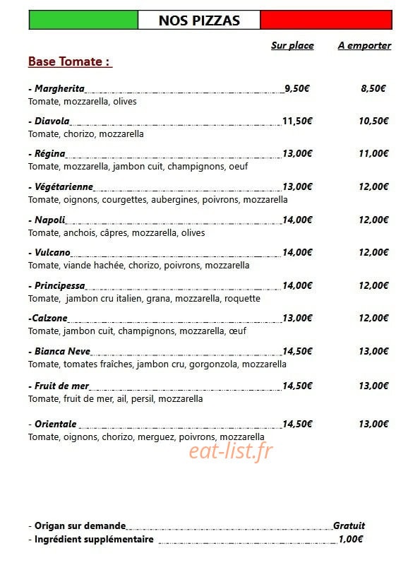 La Trattoria — carte page 2