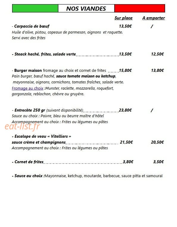 La Trattoria — carte page 6
