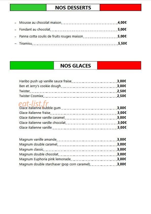 La Trattoria — carte page 8