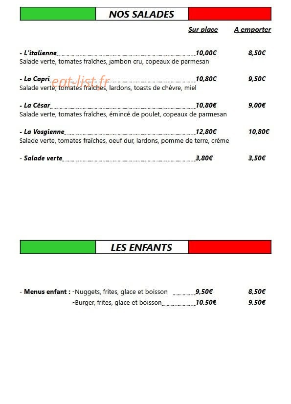 La Trattoria — carte page 7